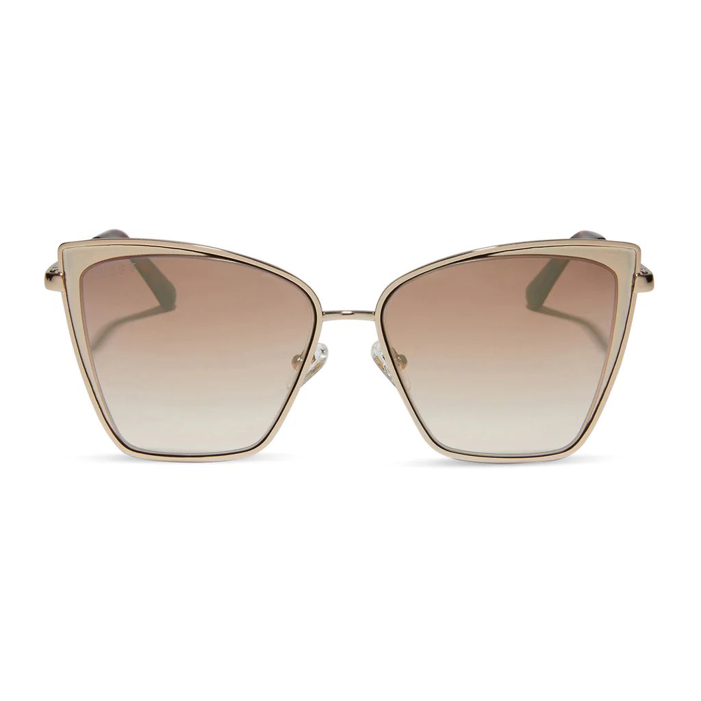 COLOR: gold   flash brown gradient sunglasses | DIFF Eyewear