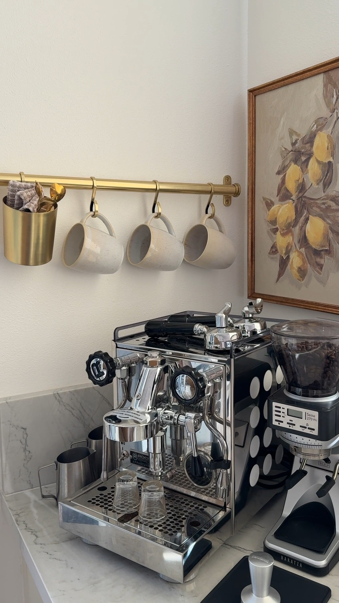 HOME \ coffee bar styling with my new low-tix espresso machine ☕️ Affordbale lemon art from Target!🍋🍋

Spring refresh
Decor
Morning 

#LTKFindsUnder50 #LTKWatchNow #LTKHome