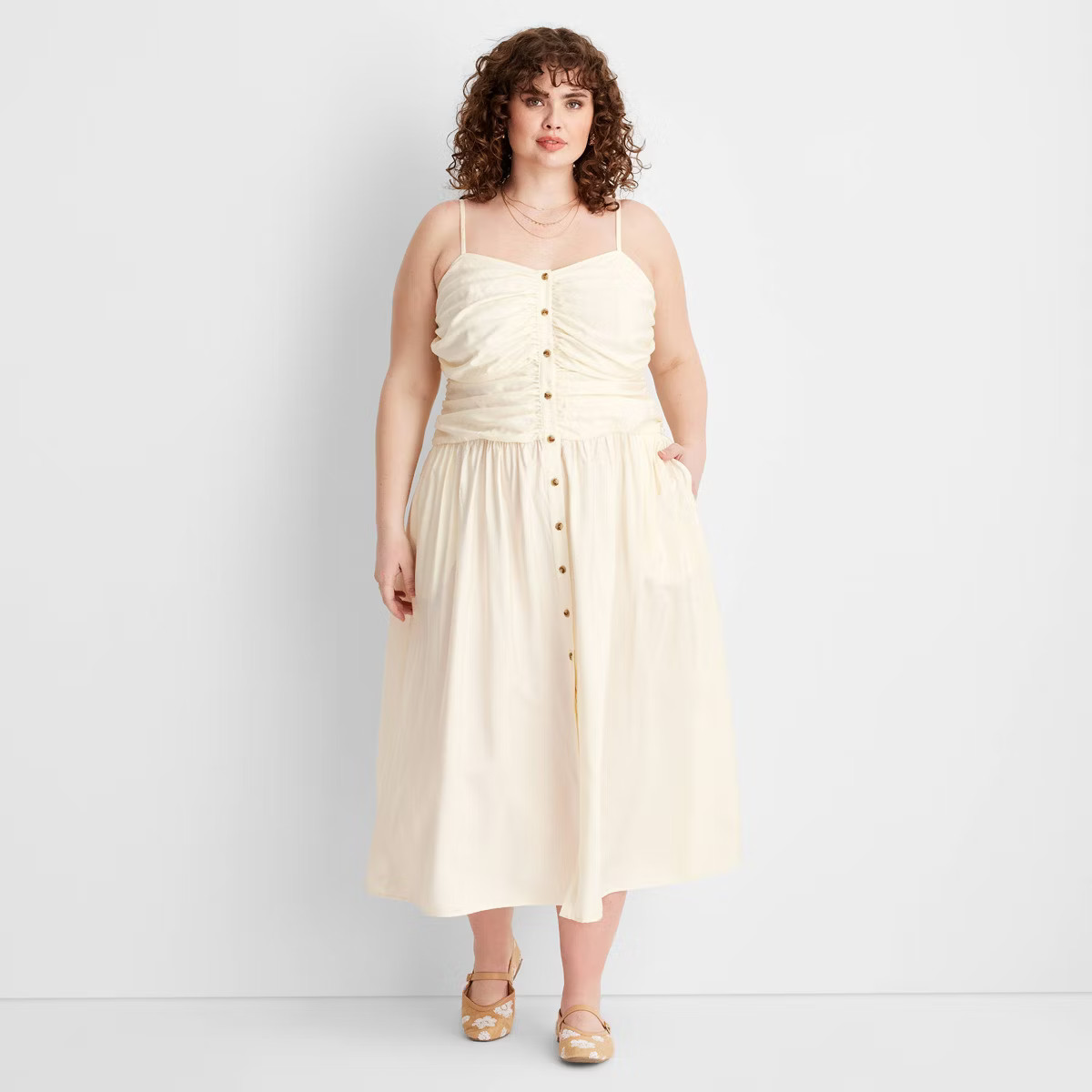 Women's Ruched Midi Tank Dress - Future Collective | Target