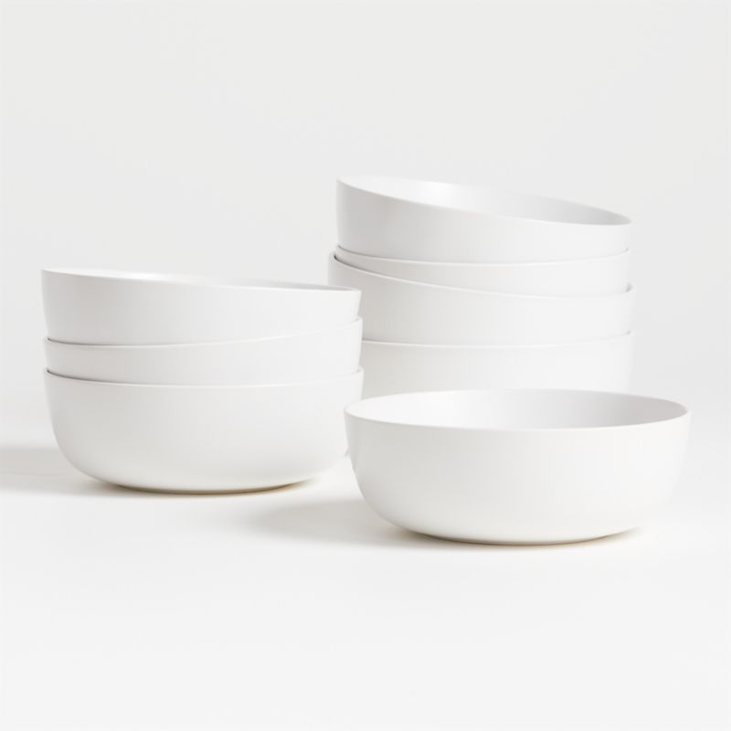 Wren Matte White Bowls, Set of 8 + Reviews | Crate and Barrel | Crate & Barrel