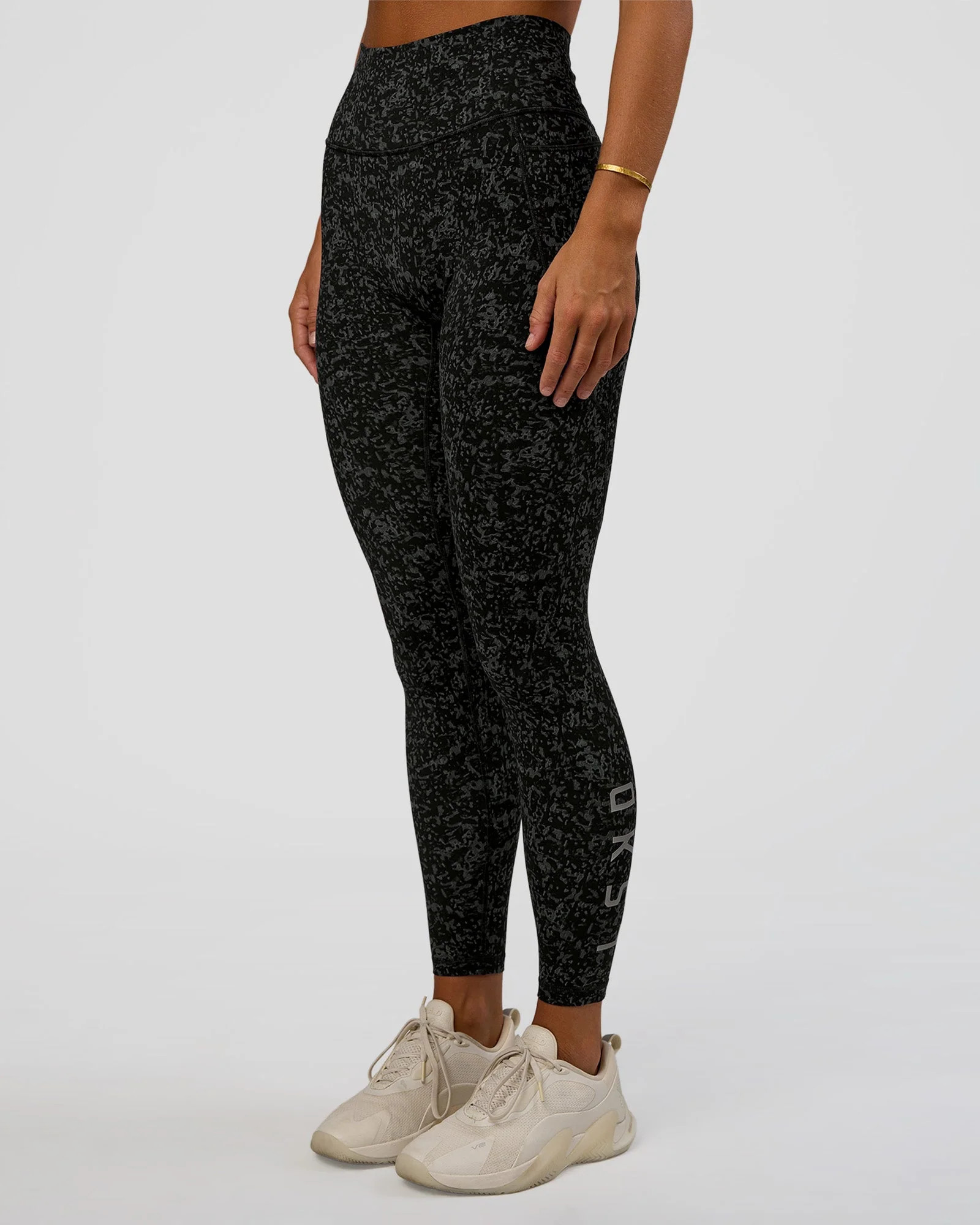 Fusion Icon Ultra High-Rise Full Length Legging Pockets - Energy Print Black-Reflective | LSKD | LSKD