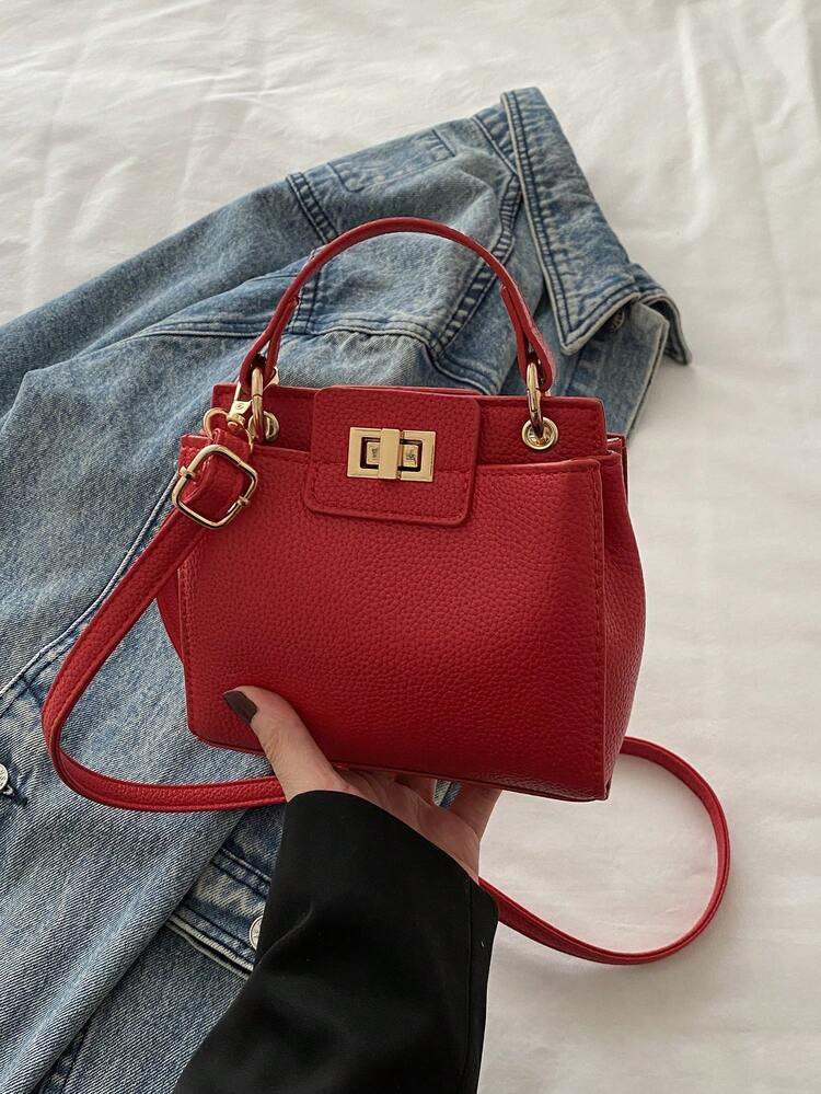 New Fashion Casual Clasp Handbag, Suitable For Parties, Outings, Shopping And Daily Use, Can Store Coins, Phones, Also Works As Work Bag For Office Ladies, College Students And Working Adults, Elegant Ladies Bag | SHEIN