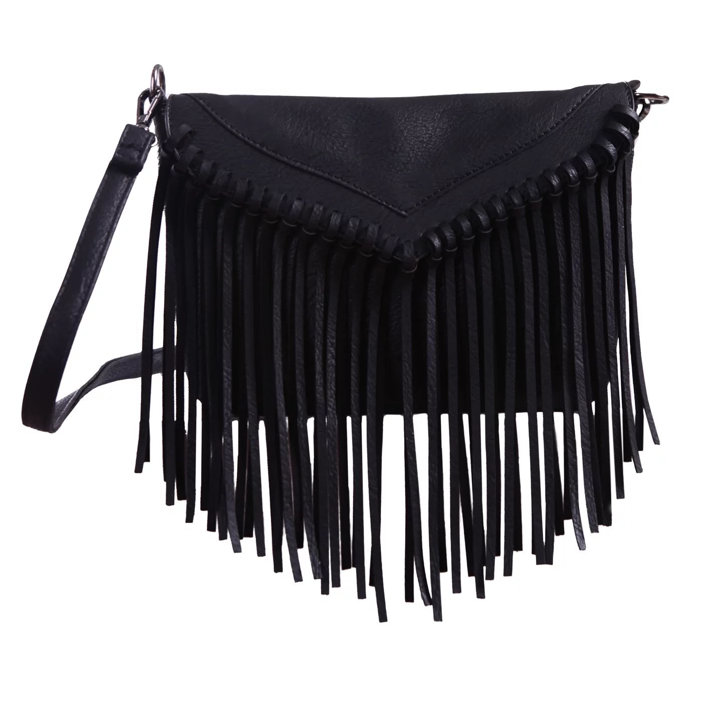 HDE Leather Envelope Fringe Shoulder Bag Tassel Crossbody Handbag Women's Purse (Black) - Walmart... | Walmart (US)