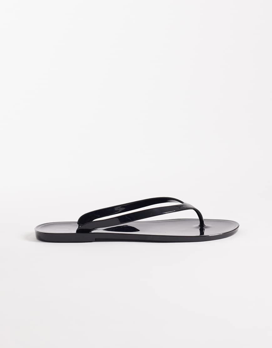 ASOS DESIGN Foxton jelly flip flops in black | ASOS (Global)