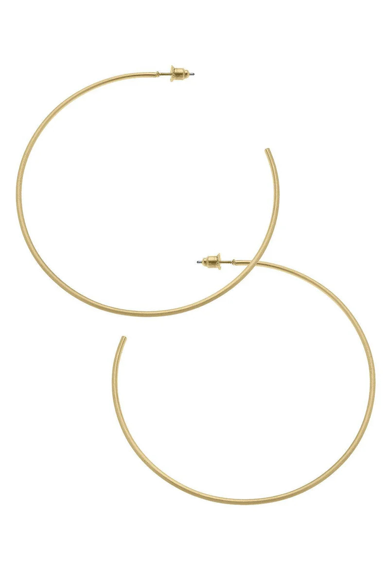 Gwen Hoop Earrings In Satin Gold | CANVAS