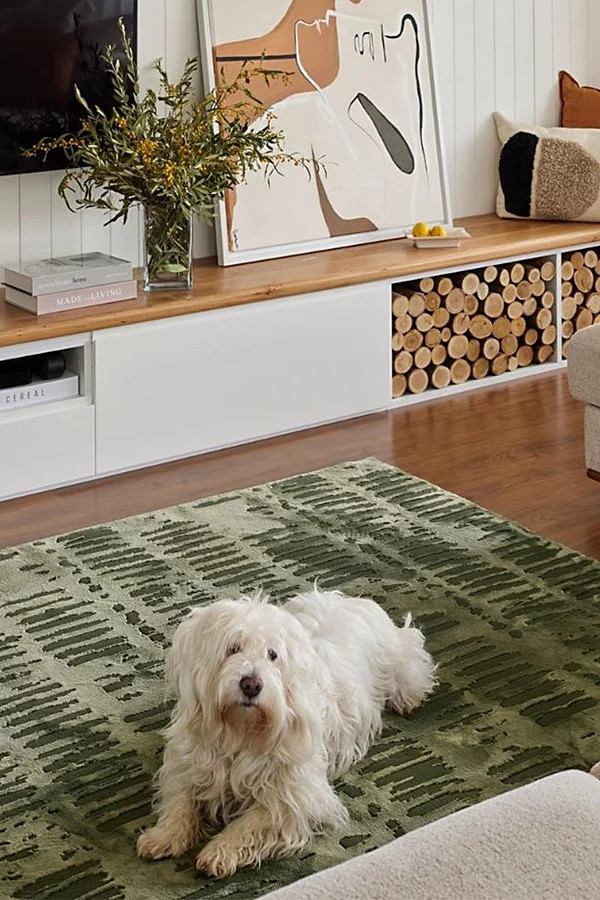 Revival Shell Washable Rug in Evergreen at Urban Outfitters | Urban Outfitters (US and RoW)