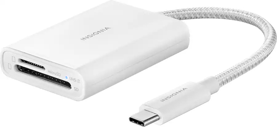 Insignia™ - USB-C-to-SD/microSD Dual-Slot Card Reader - White | Best Buy U.S.