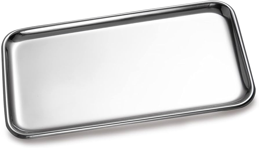 IMEEA Small Silver Tray Rectangular SUS304 Stainless Steel Bathroom Tray for Jewelry, Perfume, Va... | Amazon (US)