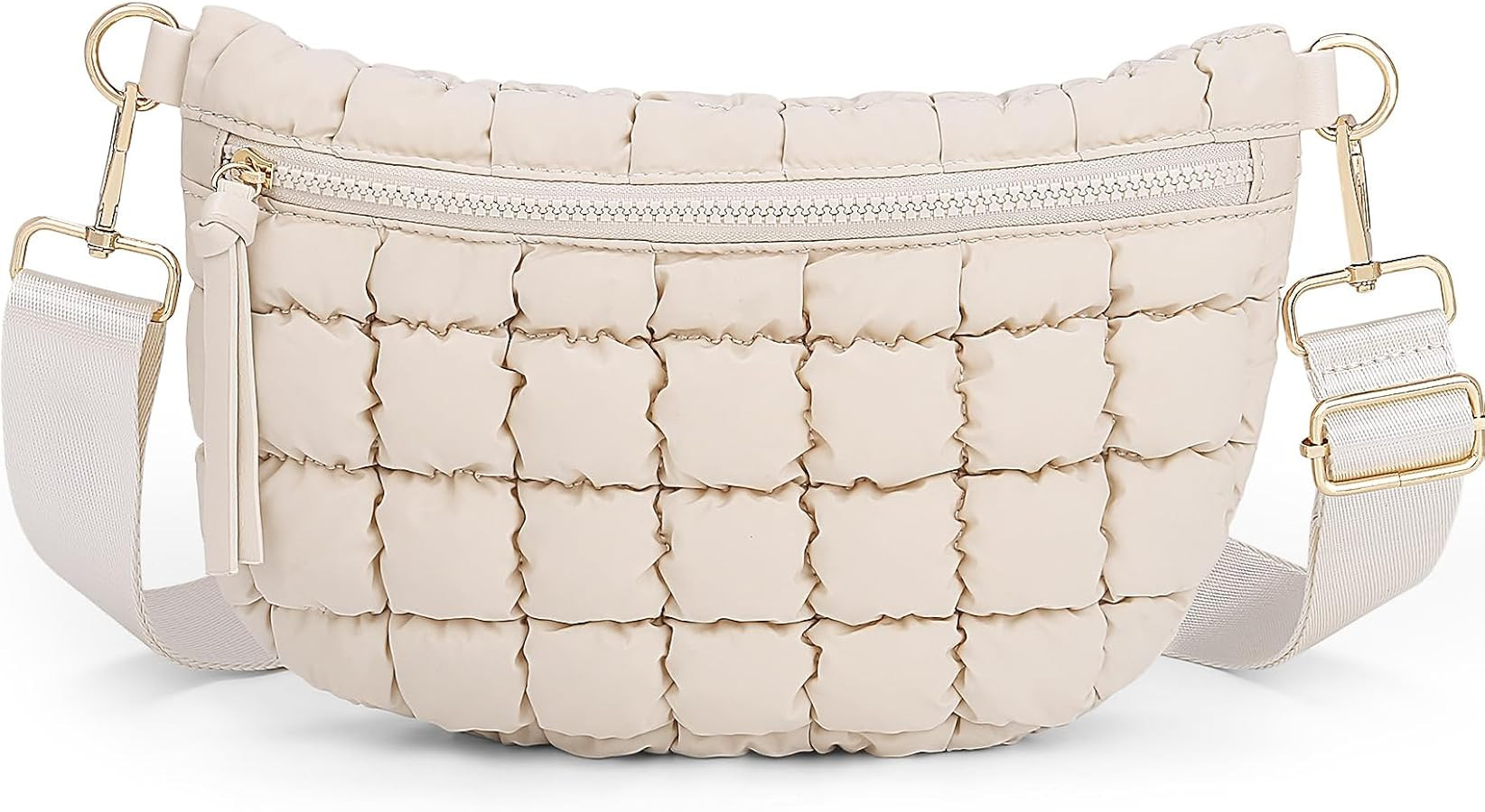 Quilted Crossbody Bags for Women Bum Bag Puffer Sling Bag Nylon Crossbody Purse | Amazon (US)