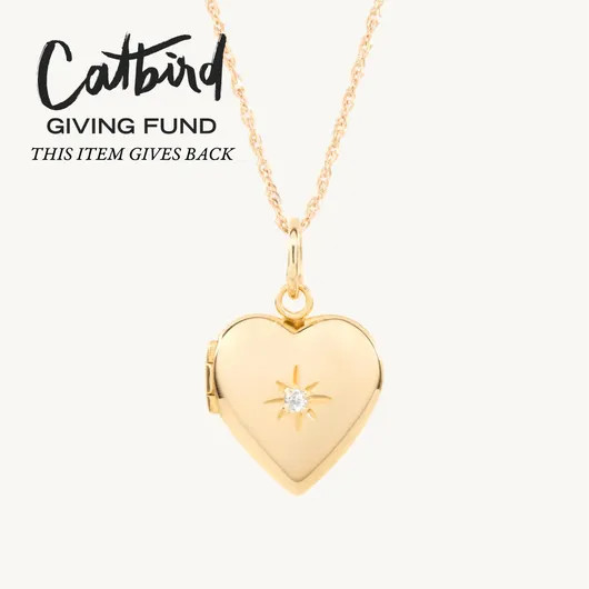 Dollhouse Diamond Heart Gold Locket | Catbird