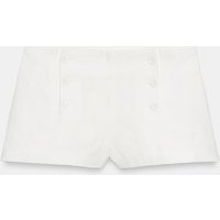 Zara - Ramie Button Shorts - White - Xxl - Woman | Zara US