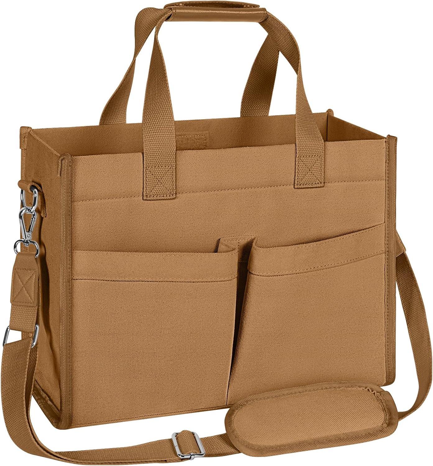 Tote Bag for Women, Canvas Tote Bag with Velcro Closure, Laptop Bag | Amazon (US)