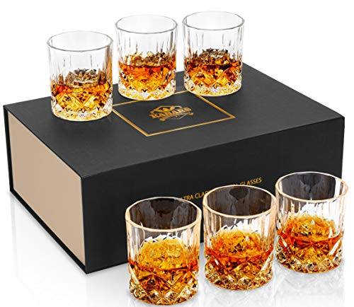 KANARS Whiskey Glasses Set of 6 with Elegant Gift Box,10 Oz Premium Old Fashioned Crystal Glass T... | Amazon (US)