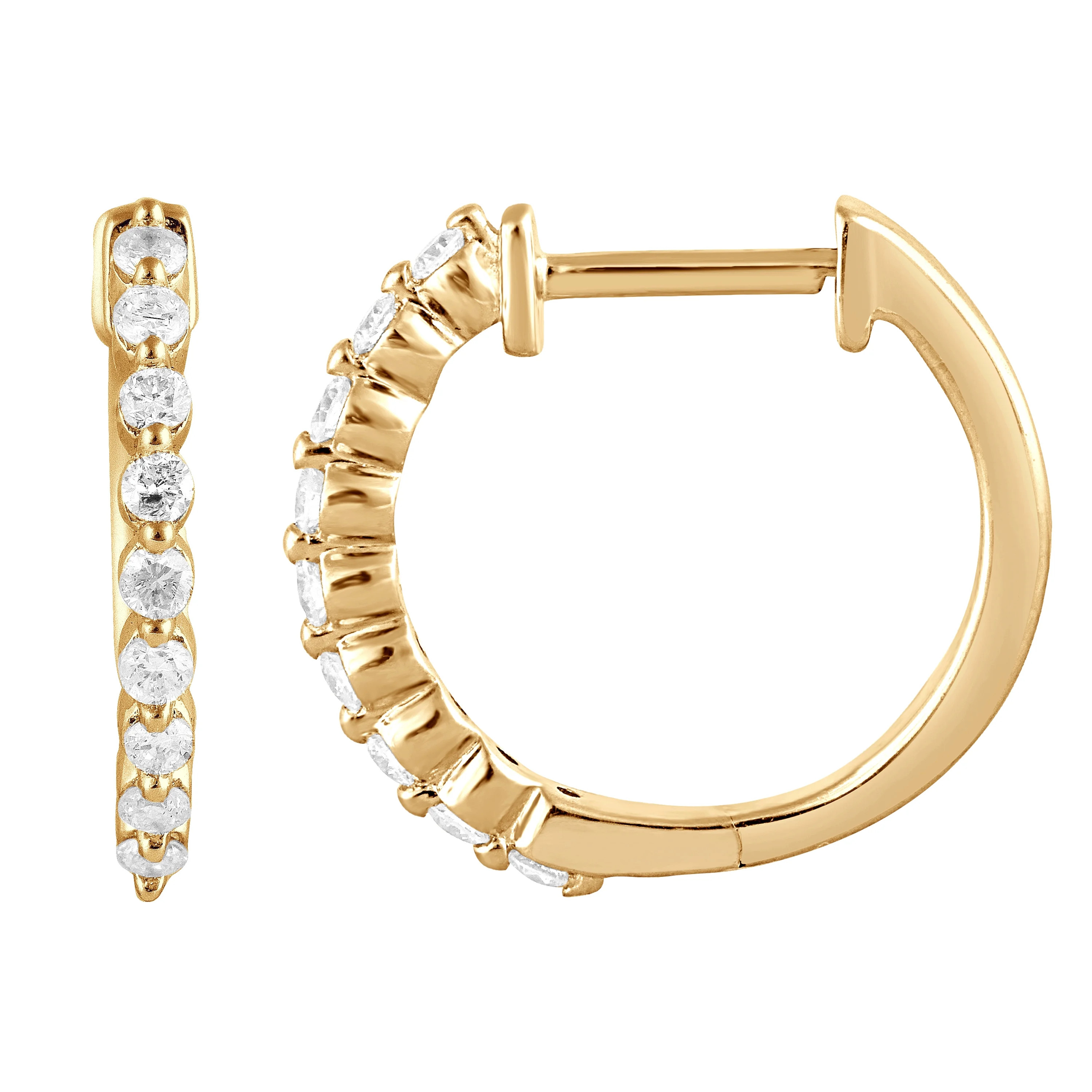 Unique Moments 1/4 Ct Round Lab Grown Diamond Hoop Earring in Silver for Women (H-I, SI-I1) | Walmart (US)