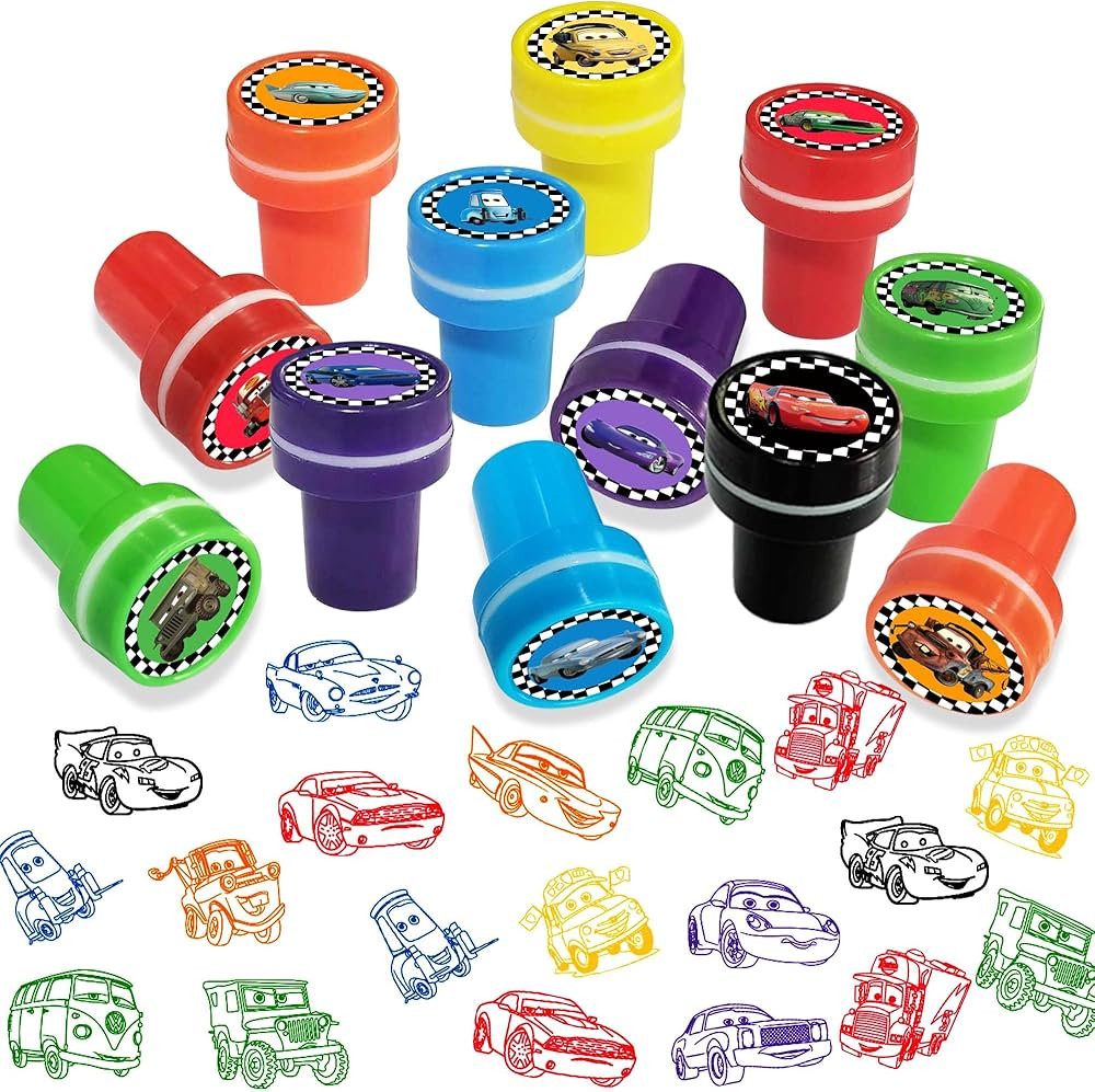 MLEDUY Cars Birthday Party Supplies, 24Pcs Cars Theme Stamper Party Favors, Cars Goodie Bag Stuff... | Amazon (US)