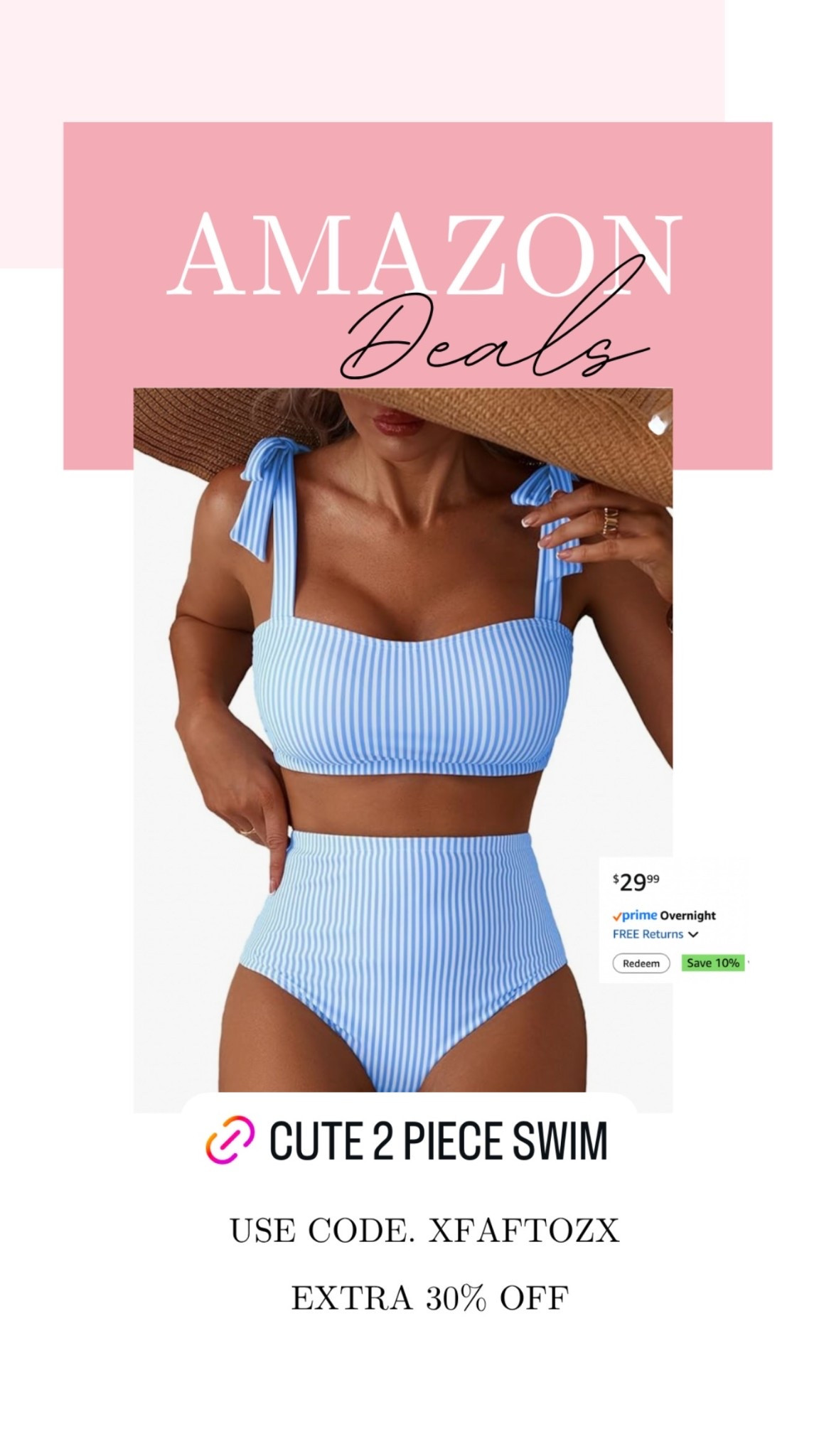 How cute!! Striped tie strap two piece on deal!

#LTKMidsize #LTKSwim #LTKSaleAlert