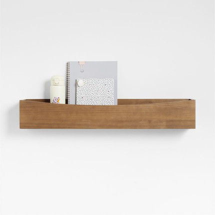 Click for more info about Hampshire Natural Brown Wood Kids Storage Bin Wall Shelf + Reviews | Crate & Kids