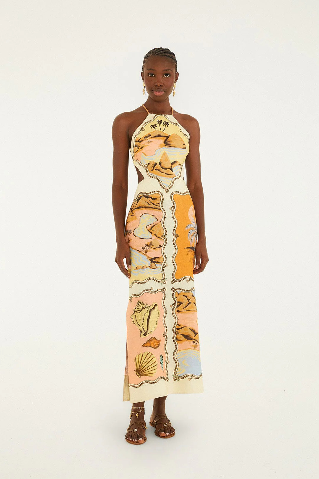 Multicolor Rio Souvenir Scarves Rope Straps Maxi Dress | FARM Rio | FarmRio (US)