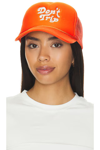 Free & Easy Don't Trip Trucker Hat in Orange from Revolve.com | Revolve Clothing (Global)
