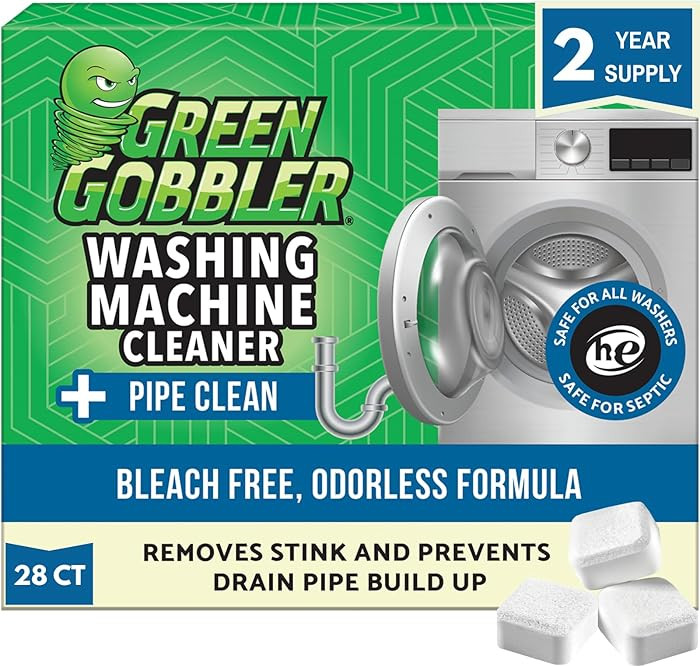 Green Gobbler Premium Washing Machine Cleaner & Deodorizer Tablets with Pipe, Drain & Hose Clean ... | Amazon (US)