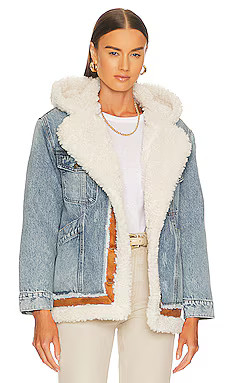 Free People Magnolia Cozy Denim Jacket in At It Again from Revolve.com | Revolve Clothing (Global)