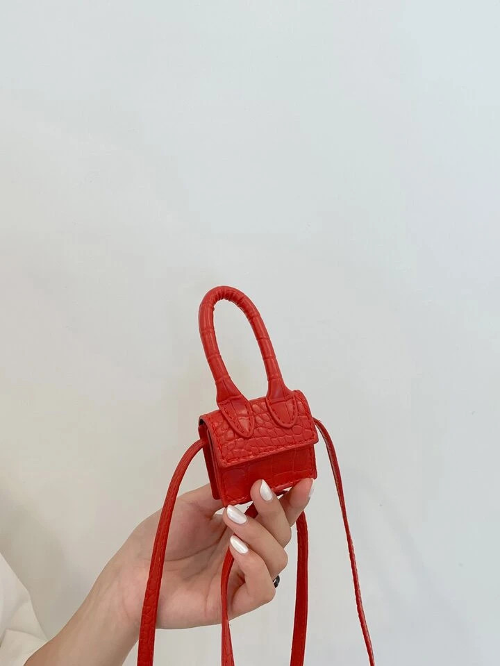 Mini Crocodile Embossed Square Bag | SHEIN