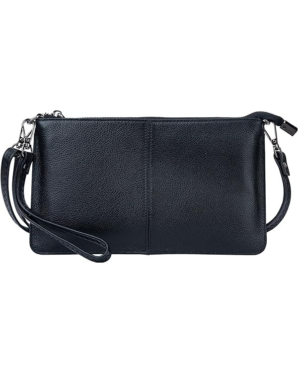 Bveyzi Genuine Leather Wristlet Purses for Women, Envelope Clutch Wallet Small Crossbody Bags for... | Amazon (US)