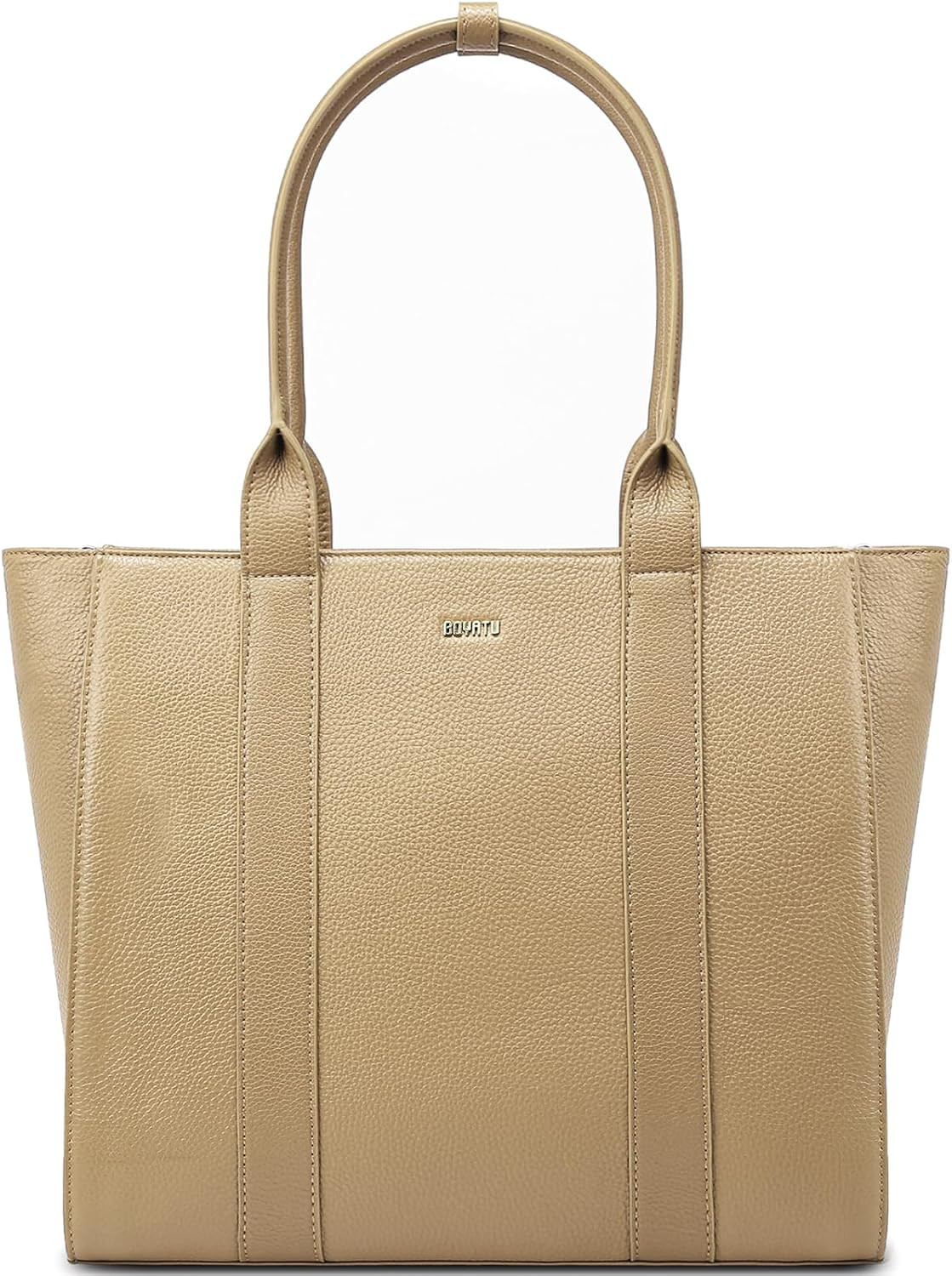 Leather Work Tote for Women, Full-Grain Leather, Structured Business Tote, 15.6" Compatibility, Minimalist - Pro Look | Amazon (US)