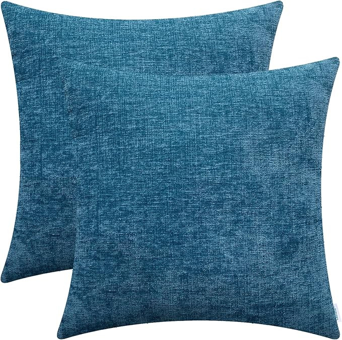 CaliTime Pack of 2 Cozy Throw Pillow Covers Cases for Couch Sofa Home Decoration Solid Dyed Soft ... | Amazon (US)