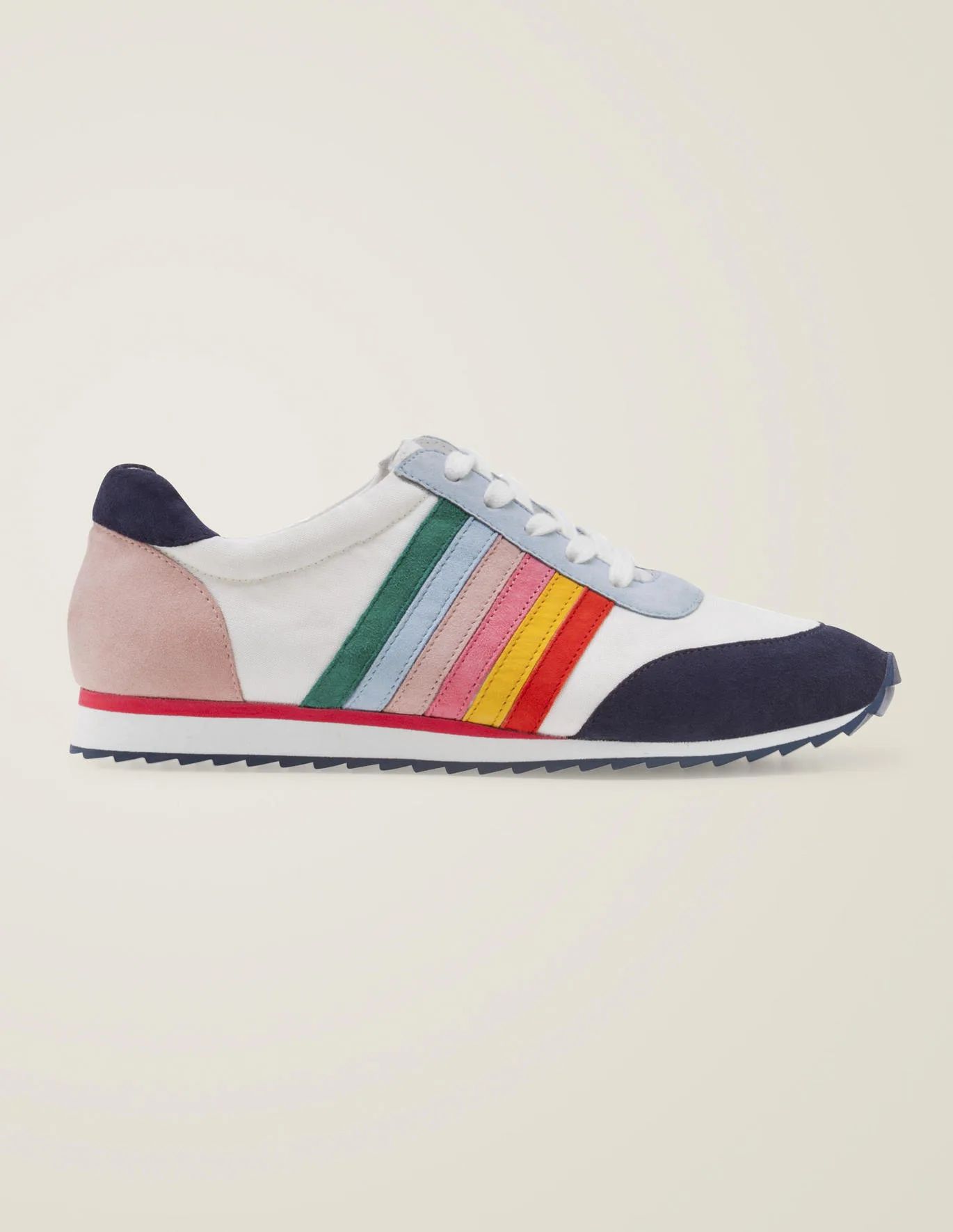 Striped Sneakers - White and Rainbow | Boden (US)