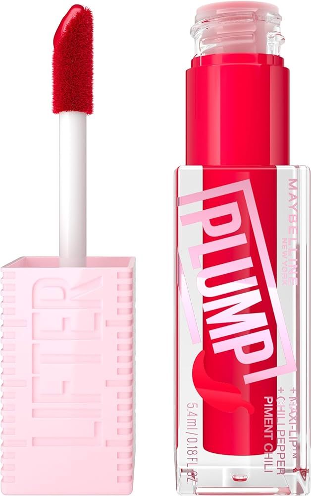 MAYBELLINE Lifter Gloss Lifter Plump, Plumping Lip Gloss with Chili Pepper and 5% Maxi-Lip, Red F... | Amazon (US)