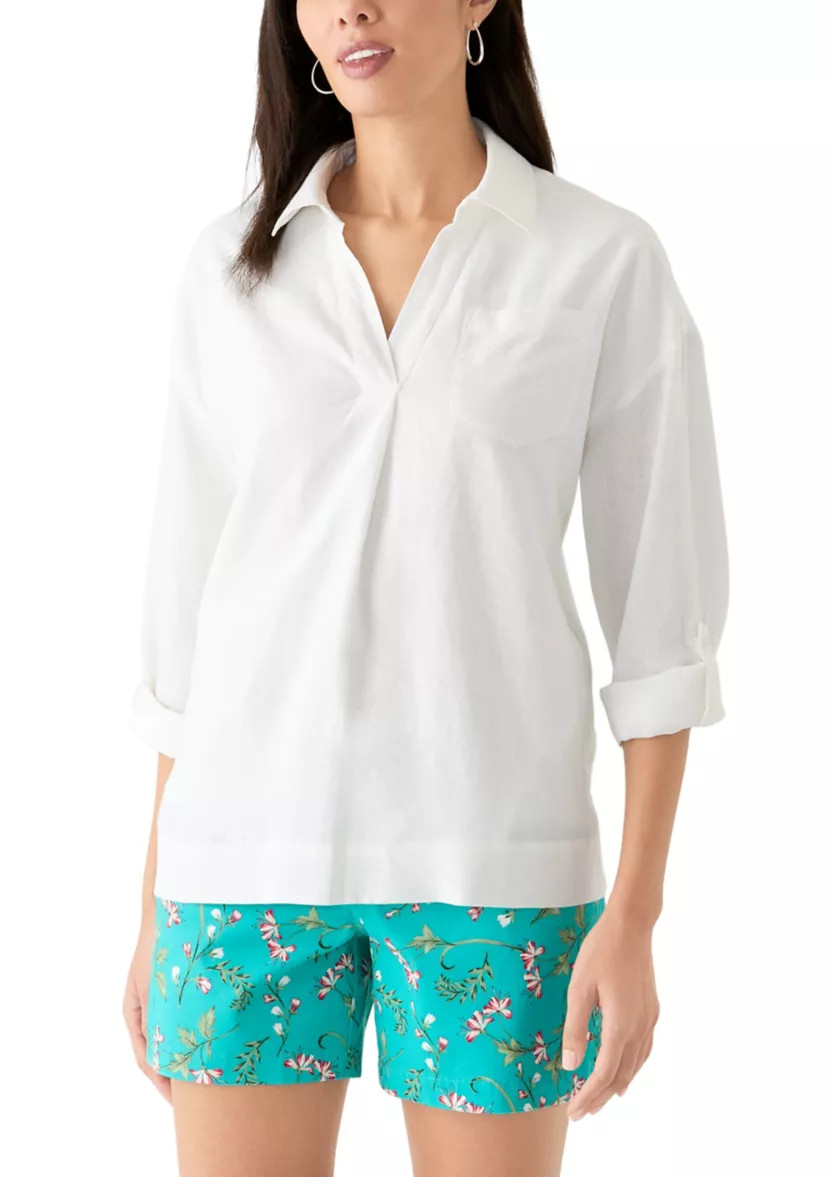 Women's Long Sleeve Popover Shirt | Belk
