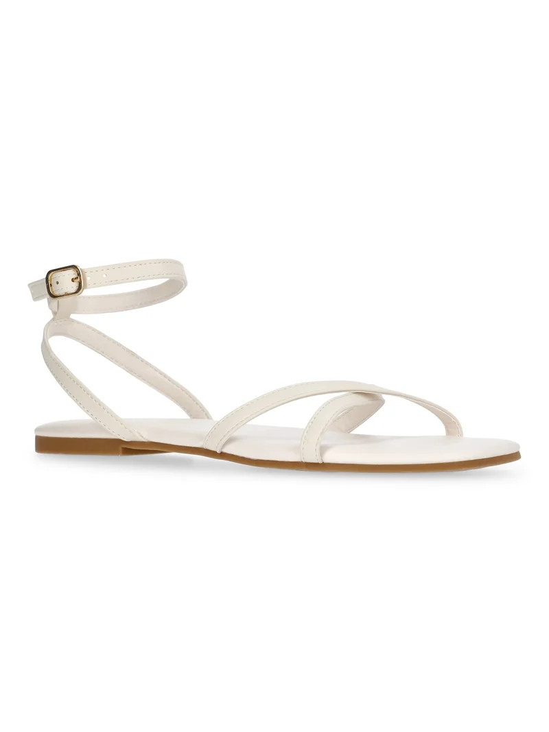 Time and Tru Women's Strappy Flat Sandals, Walmart Fashion, Walmart finds | Walmart (US)