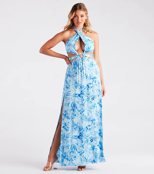 Miami Mood Tropical Print Cutout Maxi Dress | Windsor Stores