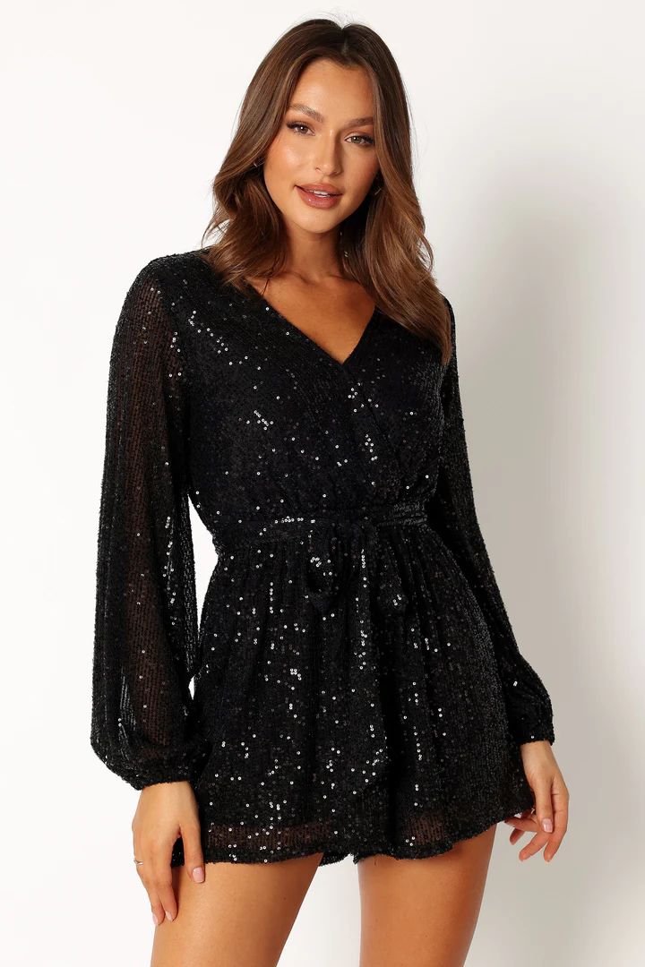 Monica Sequin Romper - Black | Petal & Pup (US)