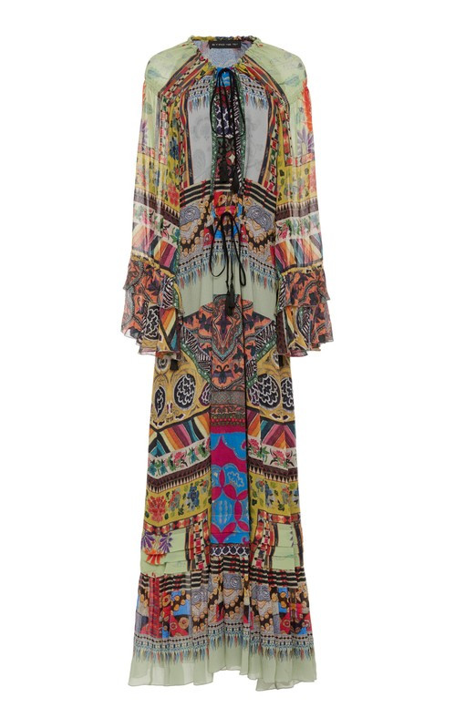 Patterned Silk-Georgette Maxi Dress | Moda Operandi Global