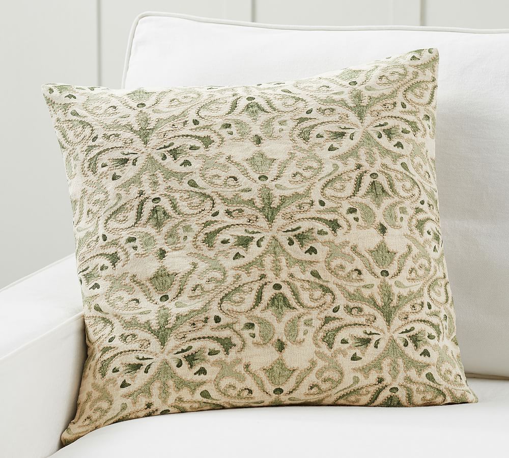 Reilley Embroidered Pillow | Pottery Barn (US)