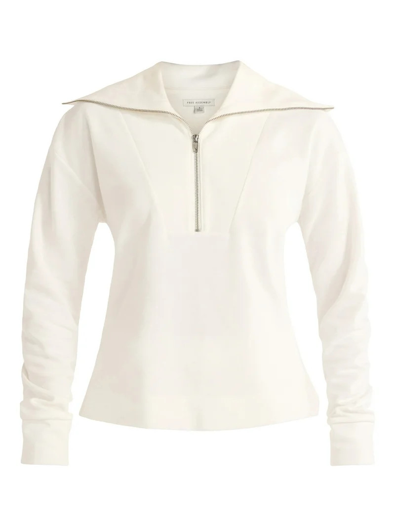 Free Assembly Women's and Women's Plus Half Zip Pullover Sweatshirt, Sizes XS-4X | Walmart (US)