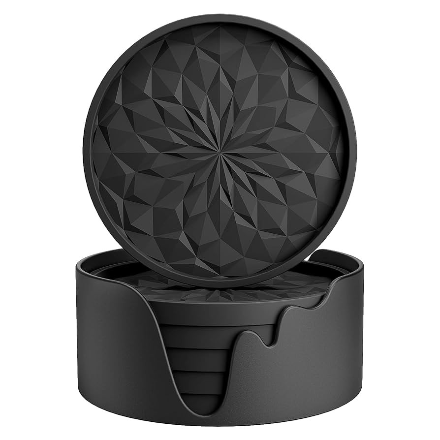 ME.FAN Silicone Coasters with Holder,[6 Pack] Drinking Coasters - Cup Mat for Hot or Cold Drinks,... | Amazon (US)