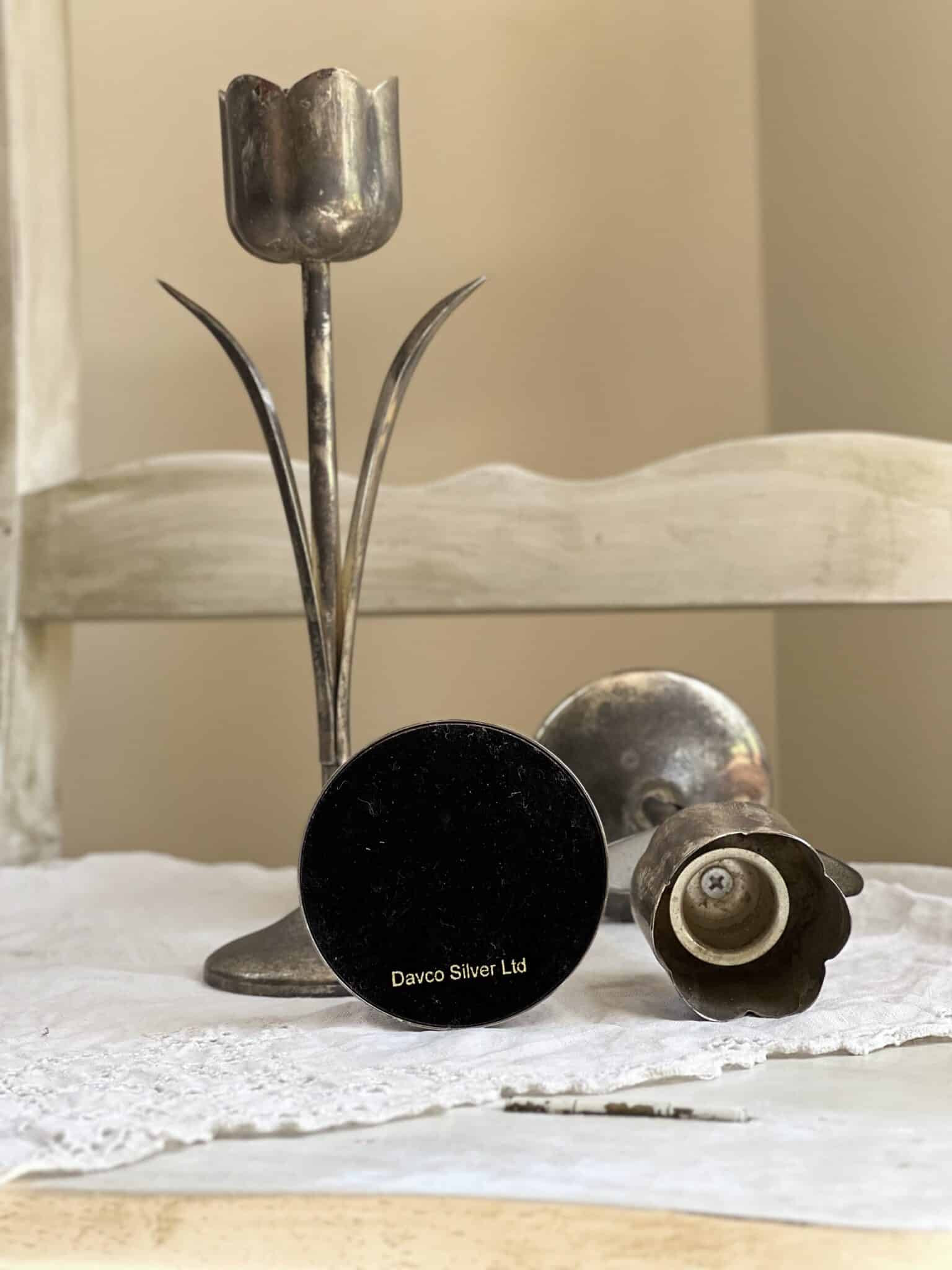 Set of 3, Silver Plated Tulip Shaped Candle Holders | Vintage Keepers