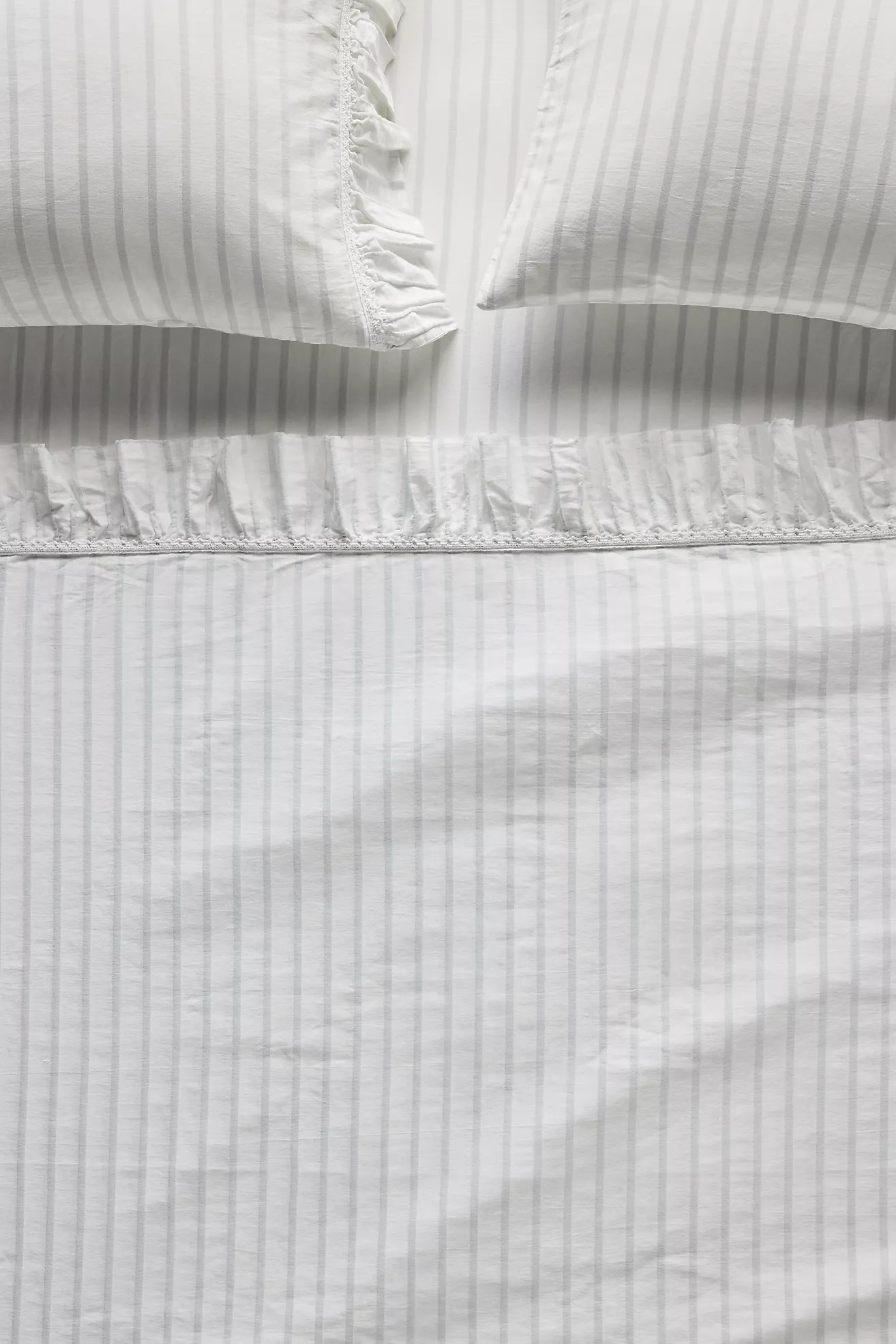 Organic Cotton Spa Sateen Ruffled Sheet Set | Anthropologie (US)