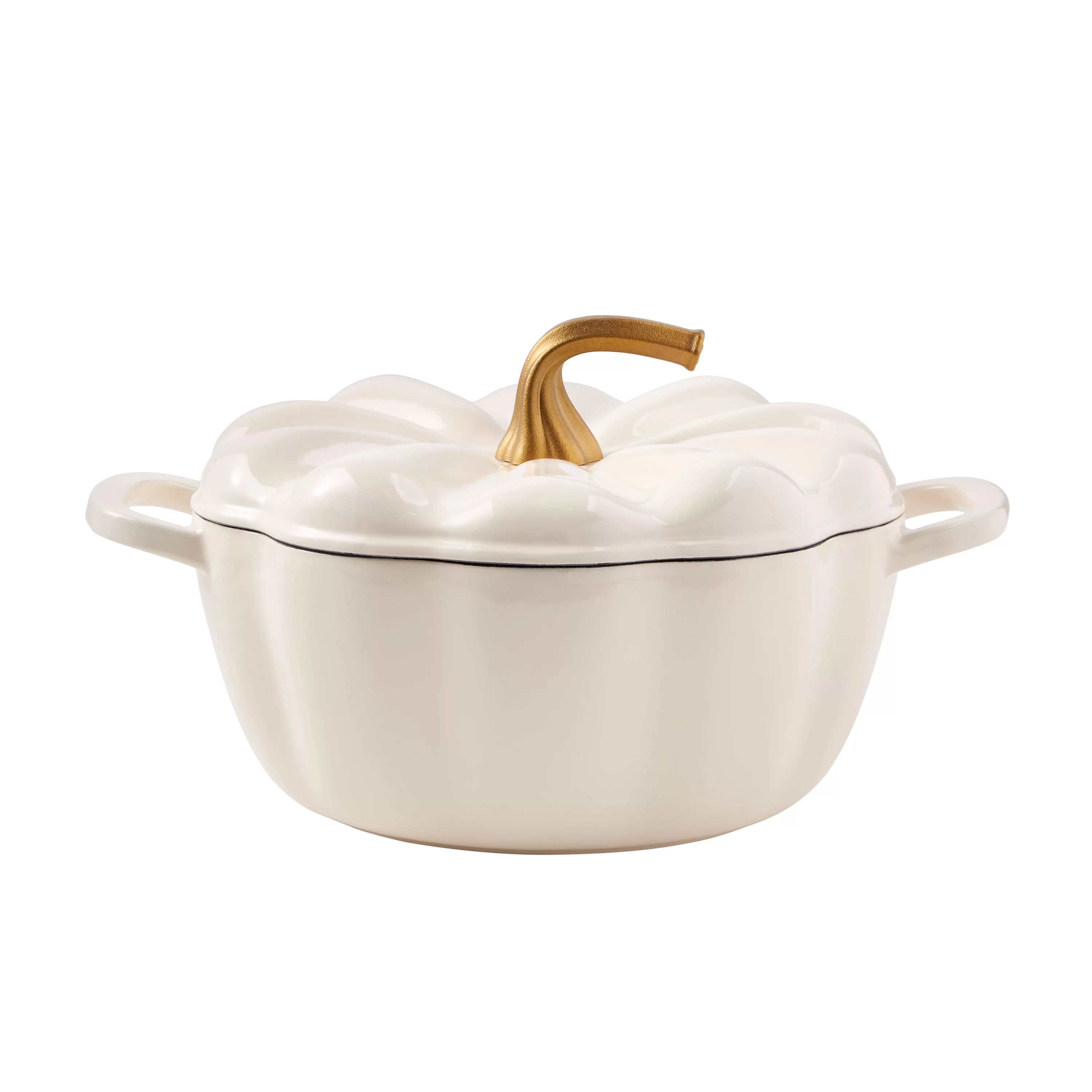 The Pioneer Woman 3.5-Quart Enamel-on-Cast Iron Pumpkin Dutch Oven, Linen | Walmart (US)