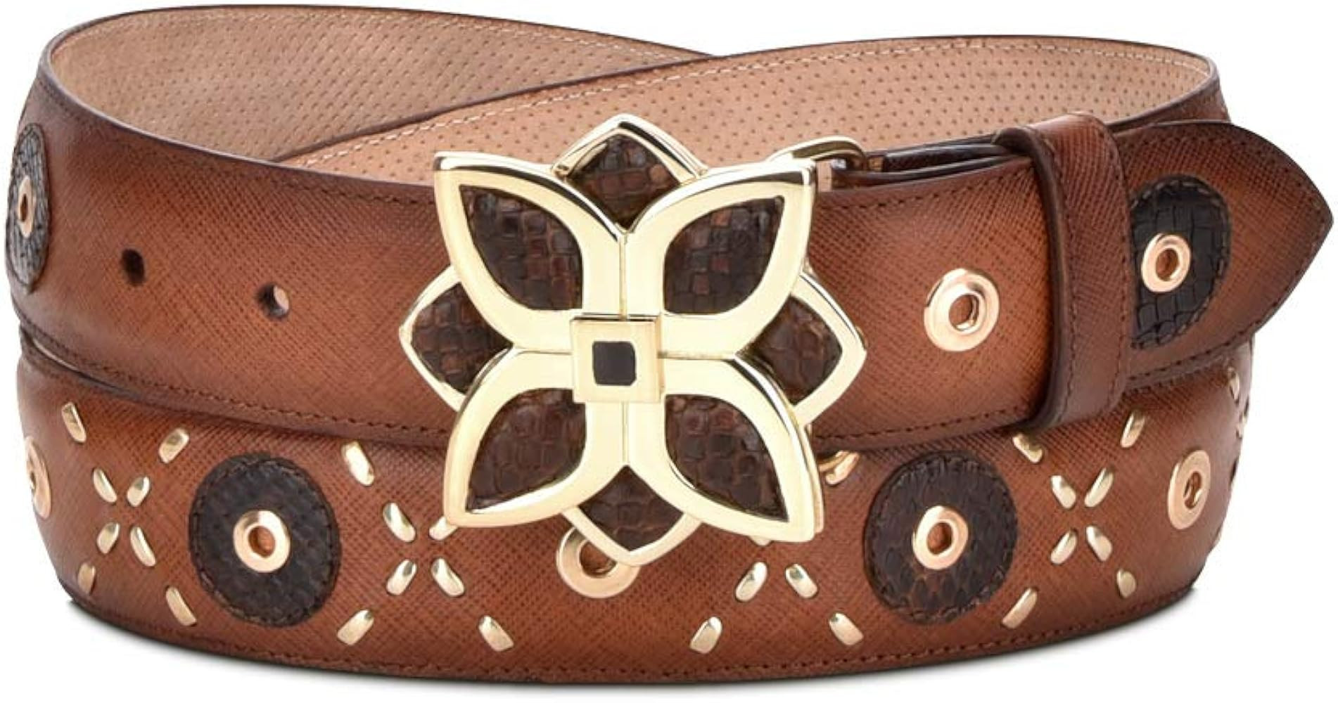 Cuadra Women's Casual Belt in Genuine Leather Brown | Amazon (US)