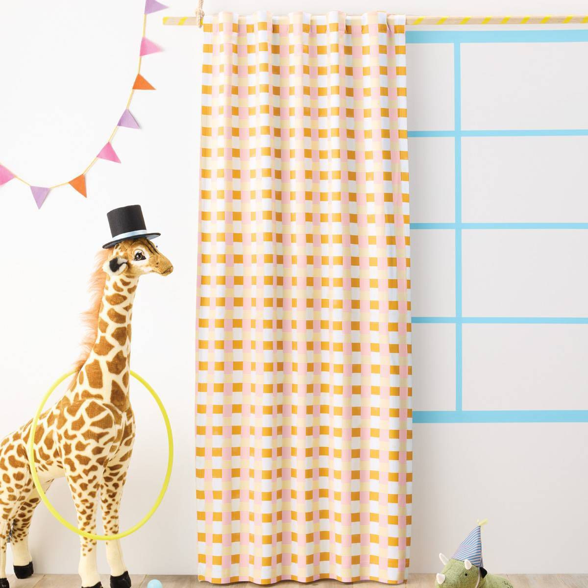 84" Checkered Pink Kids' Blackout Window Panel - Pillowfort™ | Target