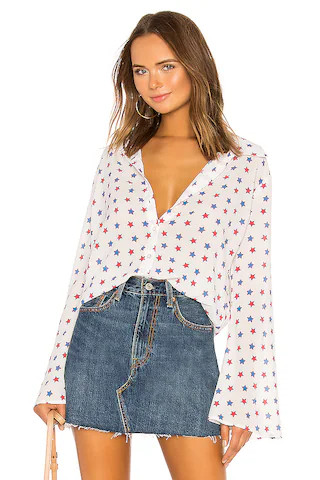 Tularosa Raquel Beach Shirt in Star Spangled from Revolve.com | Revolve Clothing (Global)