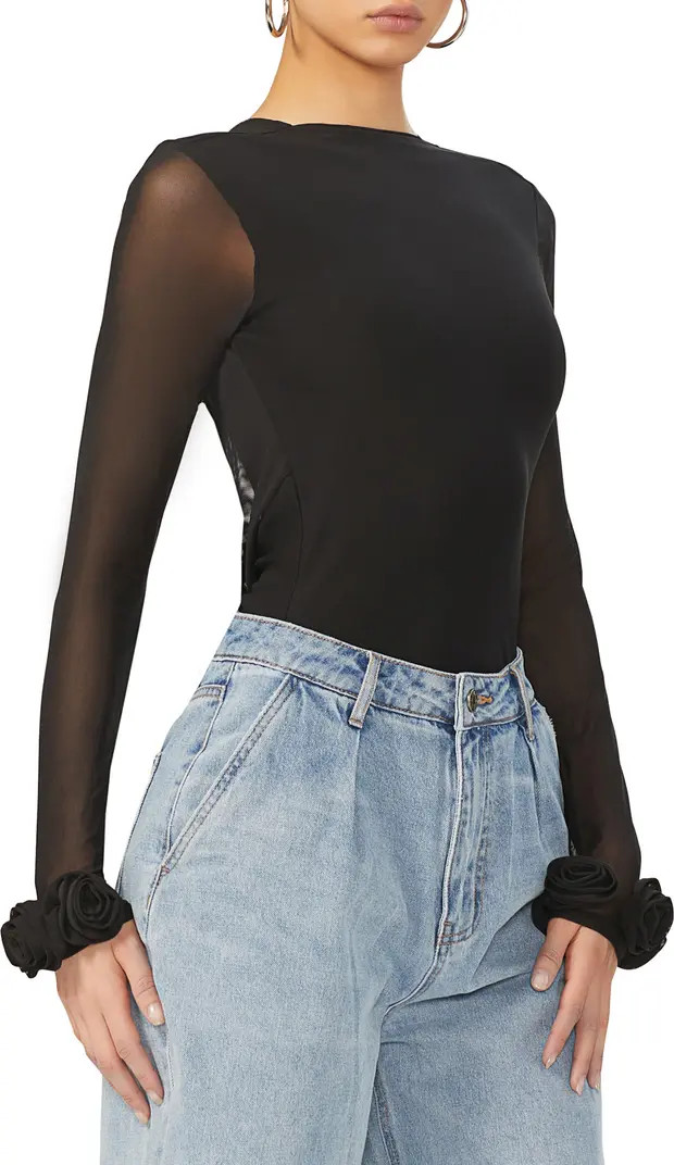 AFRM Lavi Mixed Media Open Back Top | Nordstrom | Nordstrom