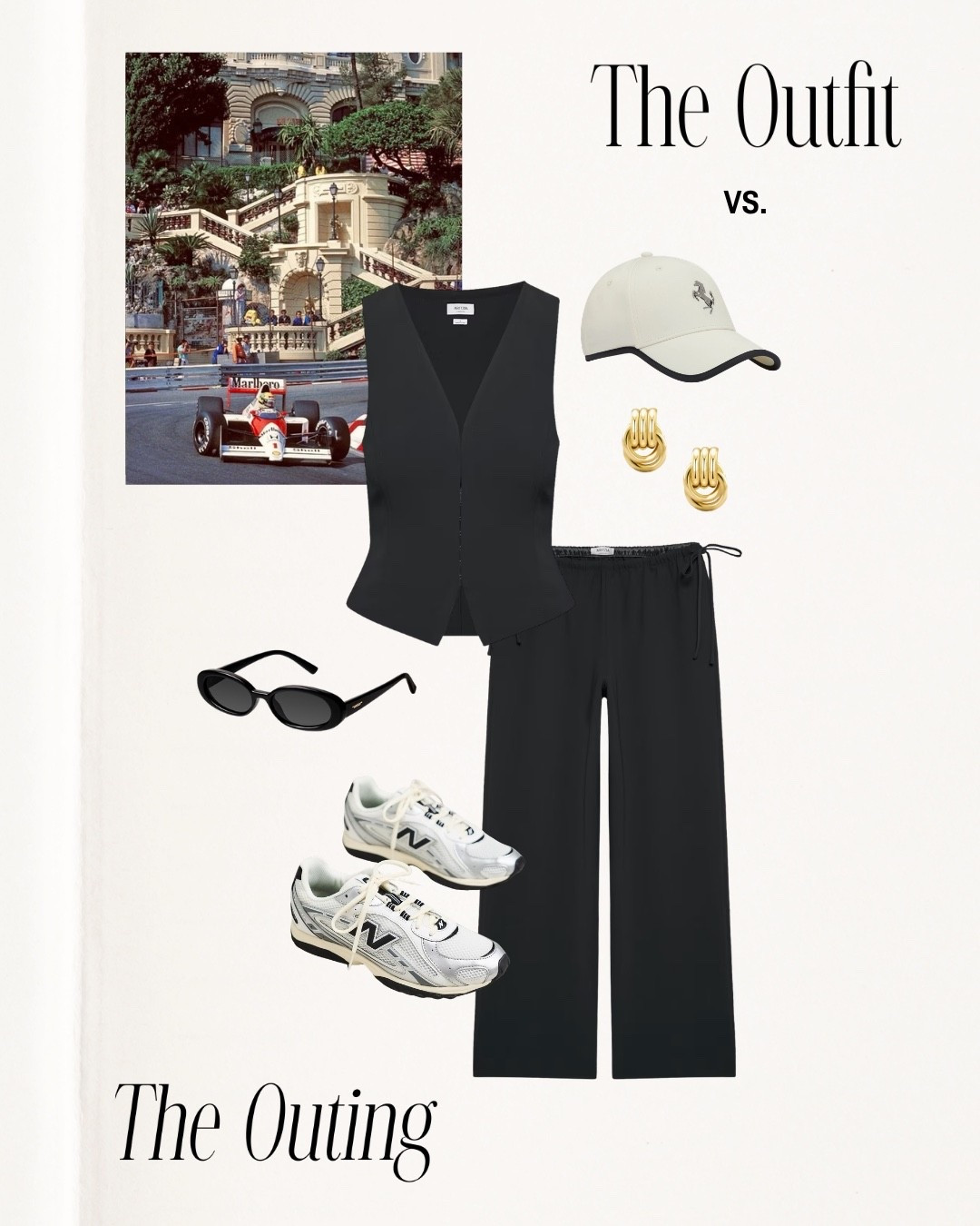 Formula 1 outfit vs outing!! 🏎️ 

Formula 1 Grand Prix, aritzia, Europe, Morocco, racing, new balance, European outfit Inspo, spring, summer outfit ideas, travel, Amazon finds