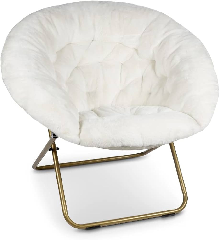 Milliard Saucer Chair, Faux Fur Comfy Chair for Bedroom, Living Room, Dorm - Great Gift for Kids,... | Amazon (US)
