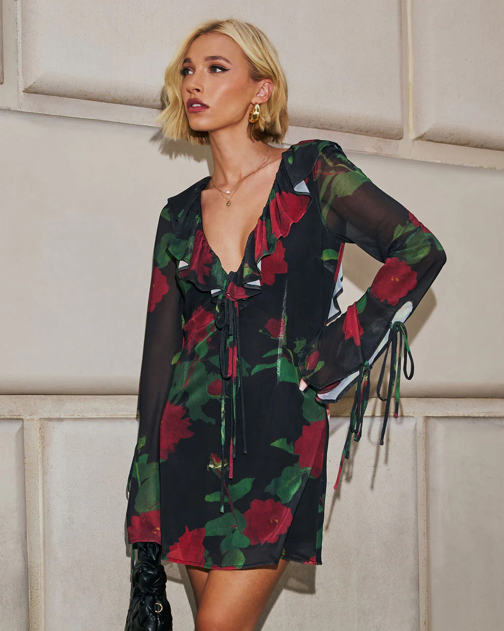 Sweet Romance Ruffle Floral Mini Dress | VICI