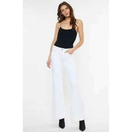 Mid Rise White Holly Flare Jeans | Walmart (US)